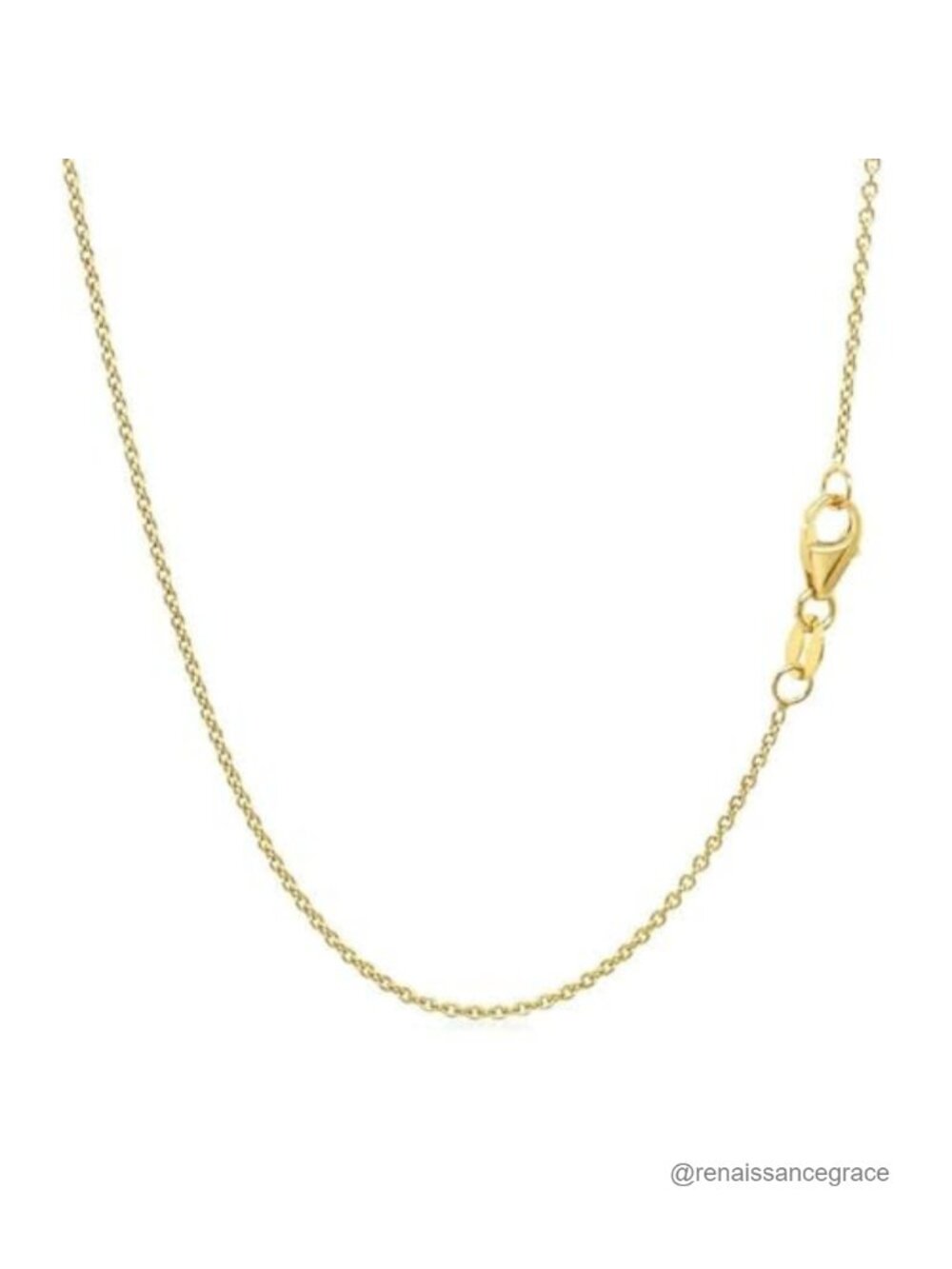 14k Gold Over 925 Sterling Silver Cable Chain Necklace 18" 1.6mm Women's